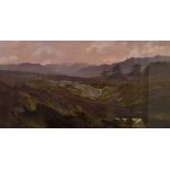 Iain Ross, 20th Century, oil on board, Perthshire Grousemoor near Aberfeldy, signed lower right,