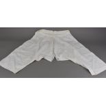 A pair of Queen Victoria's knee-length cotton open drawers, or knickers, complete with Royal