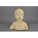 After Desiderio da Settignano (1428-1464), museum ceramic casting of 'Bust of a Little Boy', the