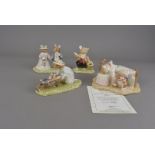A small group of large Royal Doulton Brambly Hedge characters, including Happy Birthday Wilfred,