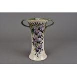 A William Moorcroft for MacIntyre twin handled trumpet vase, in the Wisteria pattern c. 1915, the