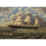 Early 20th century English School, oil on canvas of a 2-Funnel civilian sail steamer 'Anglo