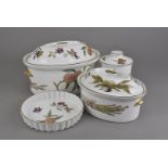 A collection of Royal Worcester Evesham servingware, including a large casserole dish and cover, a