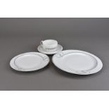 An eight place Rosenthal studio line dinner and tea service, the white porcelain decorated with