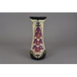 A Moorcroft Pottery vase, designed by Rachel Bishop in the Foxglove pattern c. 1993, impressed and
