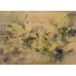 Marie Sweeney, 20th Century, American, Watercolour, On the Island, signed to lower, middle left,