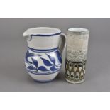 A Troika sleeve vase, 14 cm H, plus an Aldermaston vase (2)