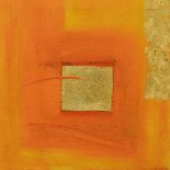 Linda Charles (b. 1969), three oil on box canvas geometric abstract paintings, 'Moon shift', '