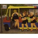 Beryl Cook O.B.E. (1926-2008), signed print 'Bus Stop' with blind stamp, from a series of 650, image