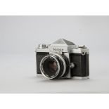 A Nikon F Eyelevel SLR Camera, chrome, serial no. 6405565, with Nikkor-S f/2 50mm ‘Tick Mark’