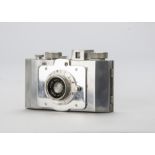 A Gallus Durlux Camera, chrome, serial no. 4839, with Gallix f/3.5 50mm lens, serial no. 19674,