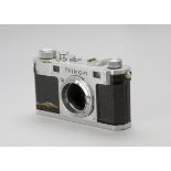 A Nikon S Rangefinder Body, chrome, serial no. 6106960, body, G, shutter working