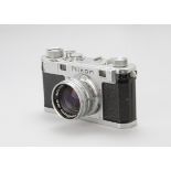 A Nikon S Rangefinder Camera, chrome, serial no. 6111454, with Nikkor-S.C f/1.4 50mm lens, chrome,