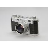 A Nikon S Rangefinder Camera, chrome, serial no. 6101963, with Nikkor-S.C. f/1.4 50mm lens,