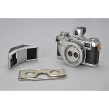 Zeiss Contax IIa Stereo Outfit, a chrome body no.F21203 with coloured speed dial, a Zeiss