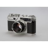 A Nikon SP Rangefinder Camera, chrome, serial no. 6215592, with Nikkor-S f/1.4 50mm lens, black,