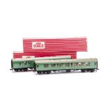 Hornby Dublo 00 Gauge SR Super Detail Corridor Coaches, 4054 1st/2nd and 4055 2nd/Brake, in original