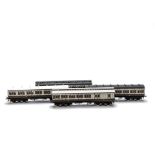 A rake of 00 Gauge kitbuilt Great Central Railway Suburban Coaches, comprising Clerestory All