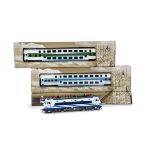 Bachmann HO Gauge China Railways Locomotive and Coaches, SS8 Electric Locomotive in cream and two