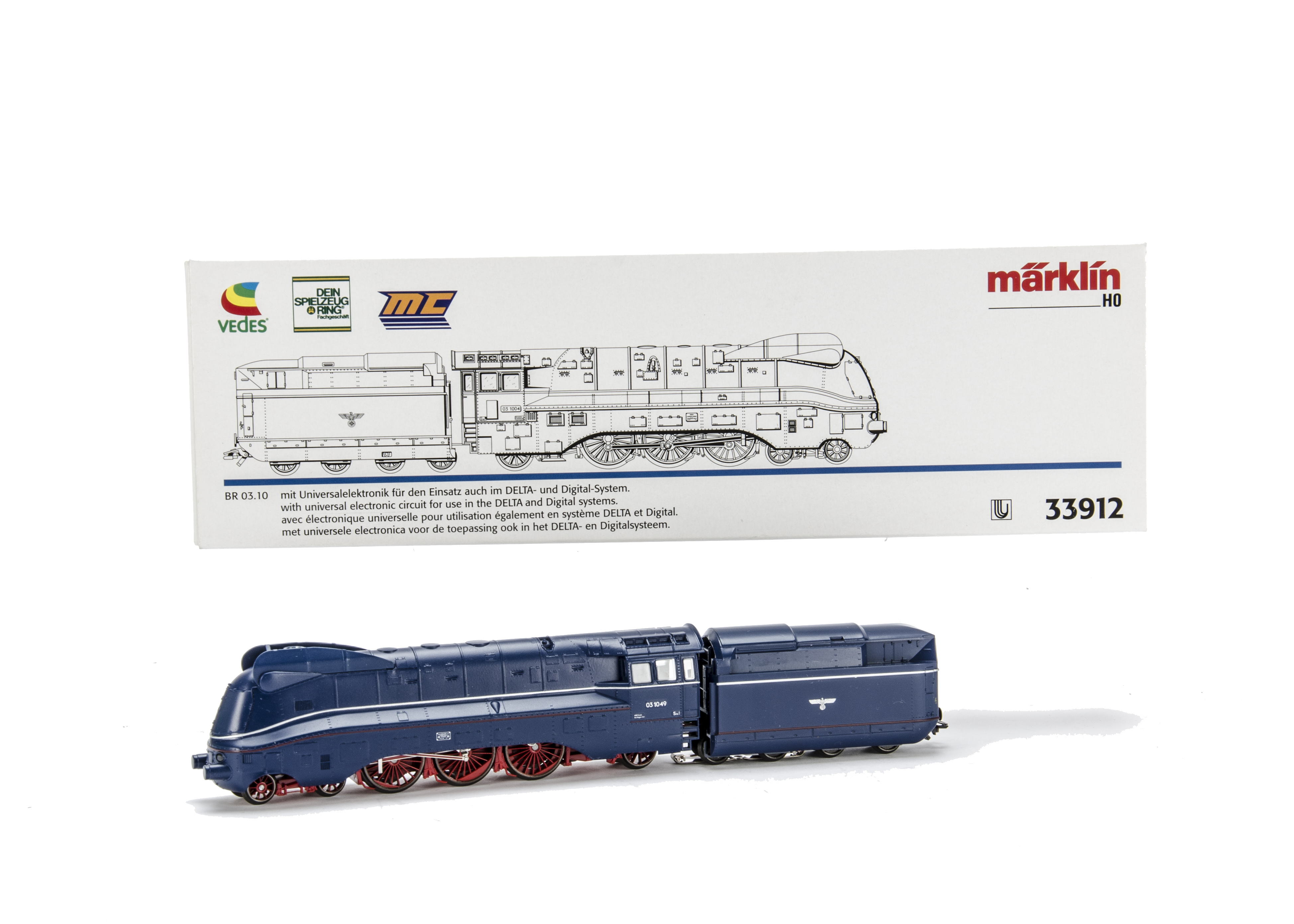 Marklin HO Gauge 3-rail German Steam Locomotives, ref 33912, digital 4-6-2, DR no 03 1004,