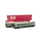 Hornby Dublo 00 Gauge SR Super Detail Corridor Coaches, 4054 1st/2nd and 4055 2nd.Brake, in original