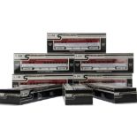 American O Gauge Streamline Coaching Stock by K-Line, comprising a dozen different cars in 'Golden