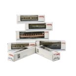 Marklin HO Gauge 3-rail Passenger Coaches and Post Wagons, ref 4270, 4214 (2), 4229, 4213, 4210 &