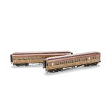 A pair of 00 Gauge kitbuilt East Coast Joint Stock Clerestory Coaches, Fully lined, Composite No