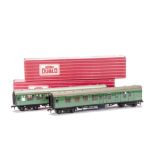 Hornby Dublo 00 Gauge SR Super Detail Corridor Coaches, 4054 1st/2nd and 4055 2nd/Brake, in original