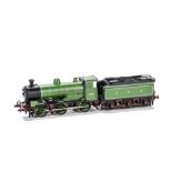 An 00 Gauge kitbuilt GNR green Class J6 0-6-0 Locomotive and Tender No 545, built and painted to a