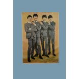 The Beatles, large original 1963 promotional poster of The Beatles, 55" x 39", featuring them posing