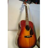 Guitar, Fender acoustic model F-220SB serial A6614926 in good condition with soft Ritter bag