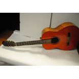 Guitar, Di Giorgio classico acoustic made 1975 made in Brazil repair to front with soft case