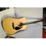 Guitar, Fender DG-5 NAT acoustic in good condition, new strings CS03050749 with a Ritter bag