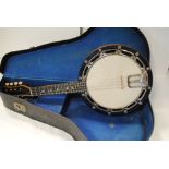 Banjo mandolin, Cuckoo 8 string new strings and vellum in hard case