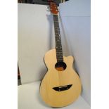 Guitar, Melody round back acoustic one string missing, soft bag