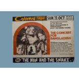 Posters, original UK quad poster for the 1972 film A Concert For Bangladesh, poor condition, adhered