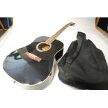 Guitar, acoustic Countryman black in good condition with soft case