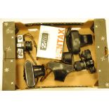 A collection of 35mm cameras, to include Yashica, Zenit and other examples