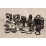 Nikon Bellows and Copy Equipment, an early copy mount, bellows sets with accessories, a selection of