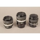 Nikon Micro Lenses, a 50mm F3.5 Micro-Nikkor-P, a 50mm F3.5 Micro-Nikkor-P.C with an M2 Ring, a 55mm