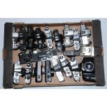 A collection of camera bodies, and other examples to include Pentax ME Super, Pentax ASI, Spotmatic,