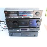 Hi-Fi, three cassette players, Aiwa F250, Teac V-615 and a Yamaha K-300 plus a Philips CD player 713