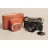 A Kiev 5 Rangefinder Camera, with a Jupiter 8 F2 50mm lens in makers case