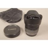 Panasonic Lumix 7-14mm Lens, Lumix G Vario F4 Aspheric version with instruction book and pouch case