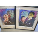 Horror, two framed and glazed limited edition prints Boris Karloff 224/2000 and Bela Lugosi 348/2000