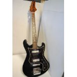 Guitar, Teisco Top Twenty style electric guitar with some scuffs and scratches with soft case
