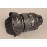 A Nikon AF-S 24-120 Lens, SWM VR ED IF Aspherical F4 model with lenshood,