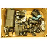 A collection of 35mm cameras, to include Minolta, Canon, Zenit etc
