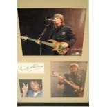 Paul McCartney, three colour photographs with separate signature mounted, framed and glazed 16" X